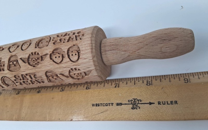 Star Wars Rolling Pin Baking Embossed Vader Luke Leah C-3PO Yoda R2D2 9" gallery