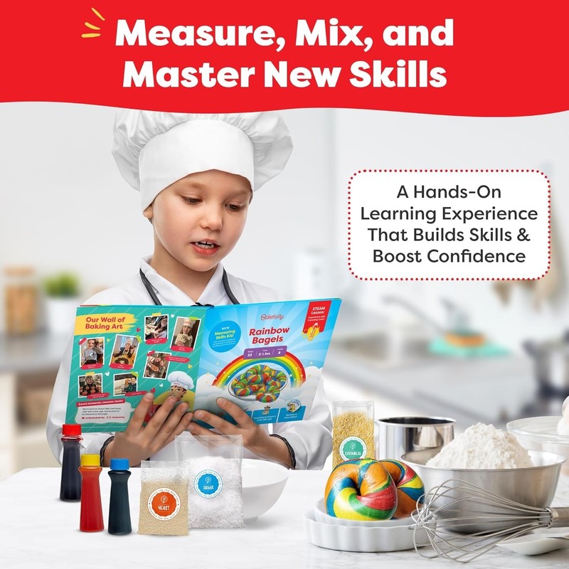 Kids Baking Kit Rainbow Bagel Baking Set with Premeasured Ingredients and gallery