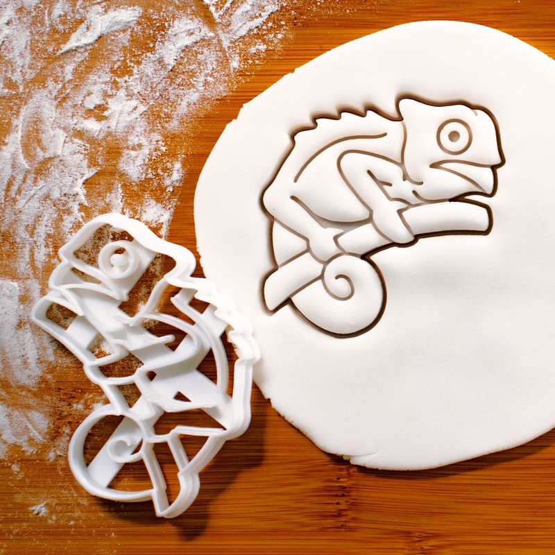 Chameleon Cookie Cutter – rainforest reptile pet lizard forest jungle camouflage