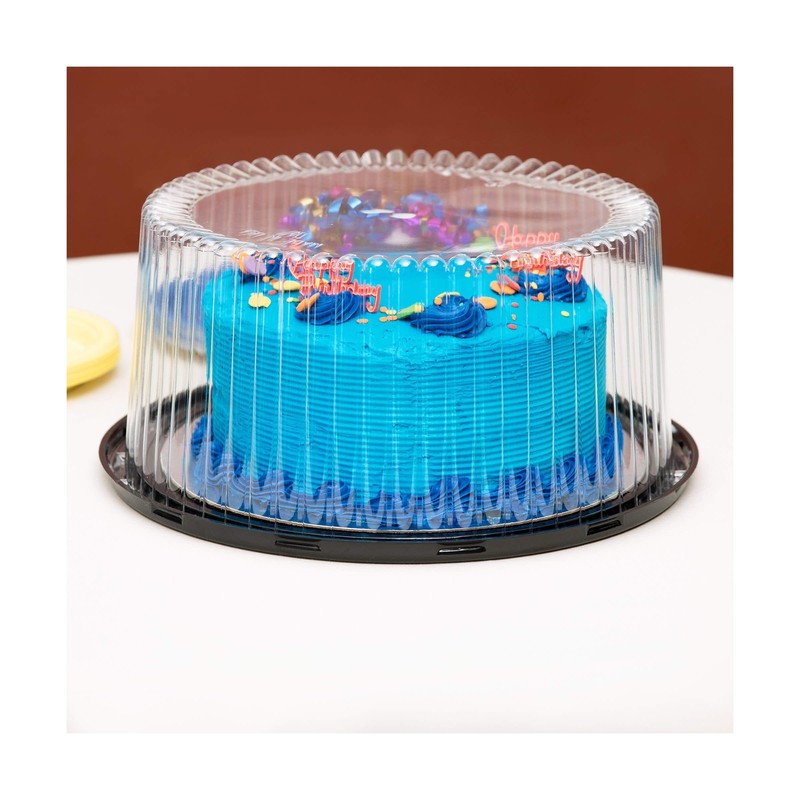 10-11" Plastic Disposable Cake Containers Carriers with Dome Lids and Cake Bo...