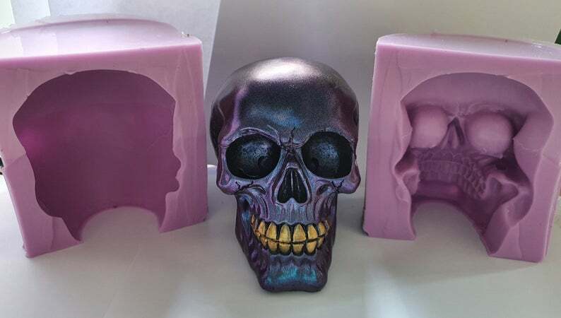 15cm 3D Skull Silicone Mold for Cake Topper Chocolate, Clay etc.