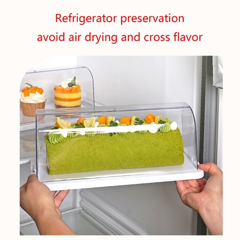 Roll Cake Boxes Hot Dog Sandwich Clear Lid Plastic Container Cake Roll Container gallery