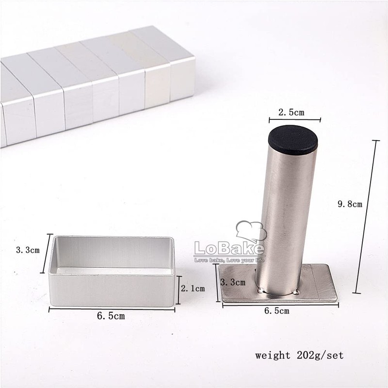 2.1cm Height Lengthened Rectangle Aluminium Pineapple Cake Mold Stainless Ste... gallery