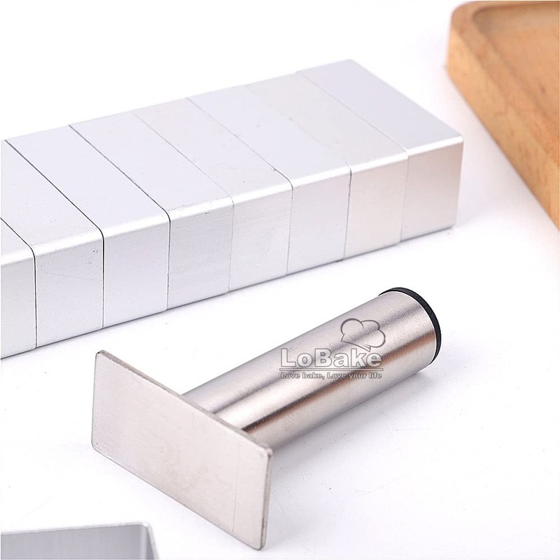 2.1cm Height Lengthened Rectangle Aluminium Pineapple Cake Mold Stainless Ste... gallery