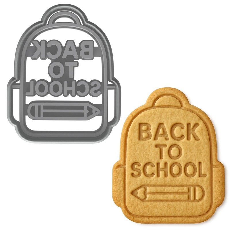 Back to School Backpack Cookie Cutter & Stamp 4x3.2" for Baking Fondant Clay gallery