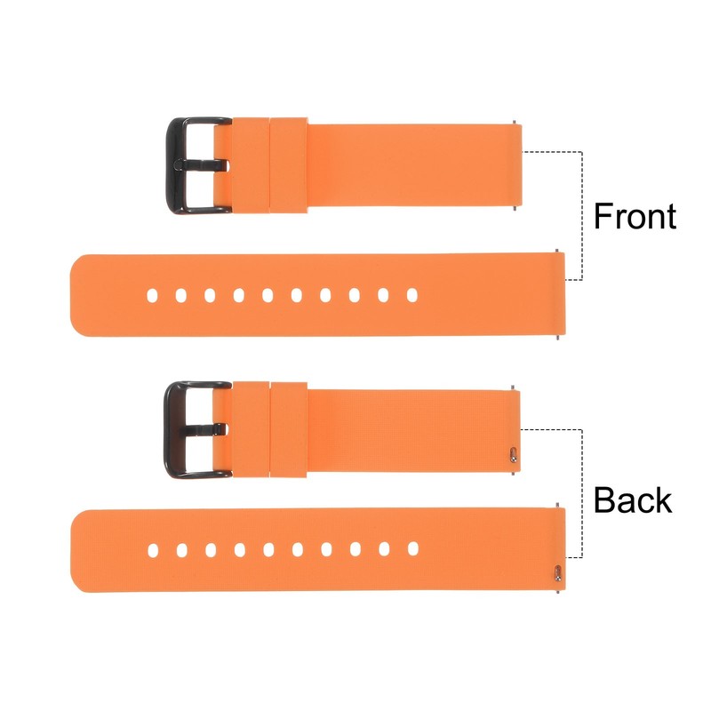24mm Silicone Watch Strap with Quick Release Black/Orange gallery