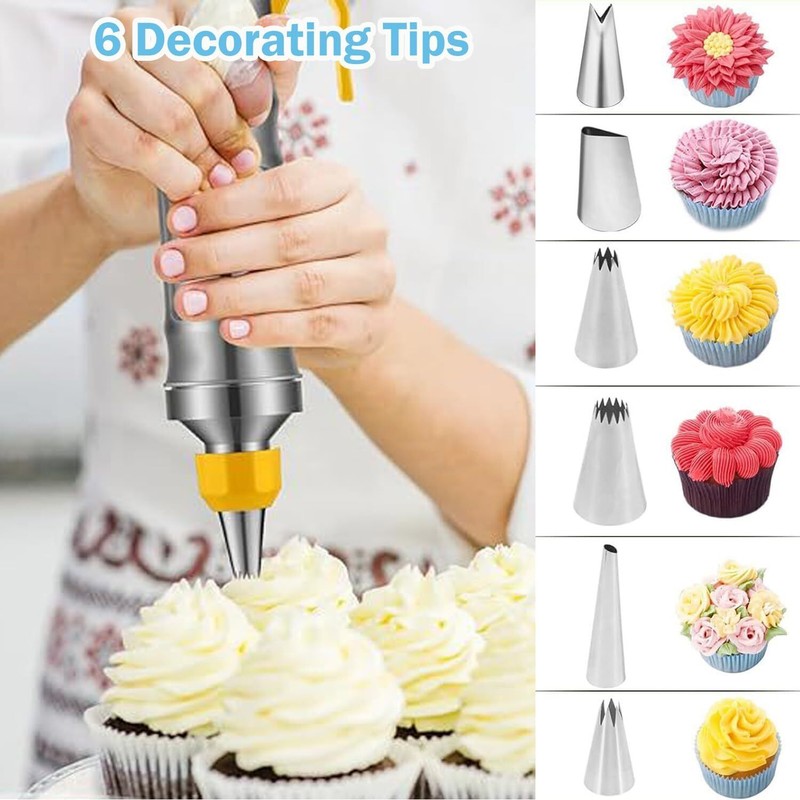Dessert Decorating Syringe Set, Stainless Steels Cake Decorating Tools Icing gallery