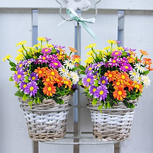 10 Bundles Artificial Daisies Plastic Flowers Outdoor UV Resistant Fake Daisy gallery