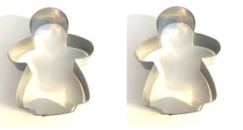 2 Girl shape Cookie Cutters stainless-steel metal Fox Run standard size
