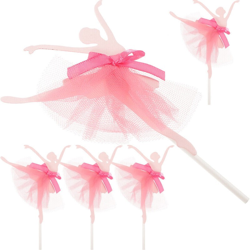 5 Pcs Nativity Decor Ballet Dancer Cake Picks Dancing Girl Cupcake Toppers gallery
