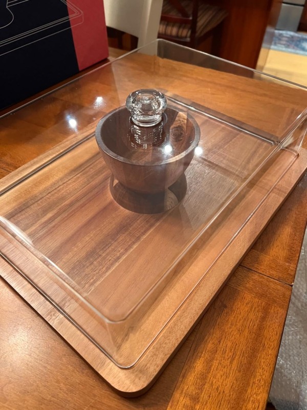 Acacia Wood Cake Stand w/Lid Rectangular Cake Holder, 2in1 Dessert Table Display gallery