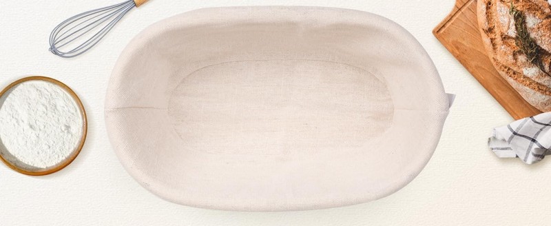 10 Inch Oval Banneton Basket Liner | Reble Oblong Bowl Cloth Cover for gallery