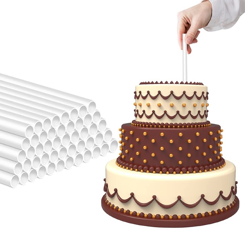 DOERDO 50Pieces Plastic White Cake Dowel Rods 0.5 Inch Diameter for Tiered Ca... gallery