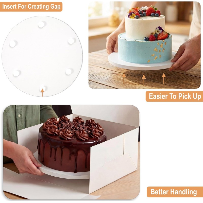 12 Pack Cake Drums In 2 Sizes 8 10 Inch & In 3 Colors white Black Gold | 1/2 gallery