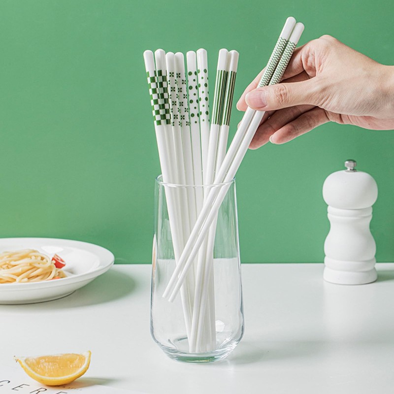 5 Pairs Ceramic Chopsticks, 24.5cm/9.65inch High-grade Bone Porcelain Chinese... gallery