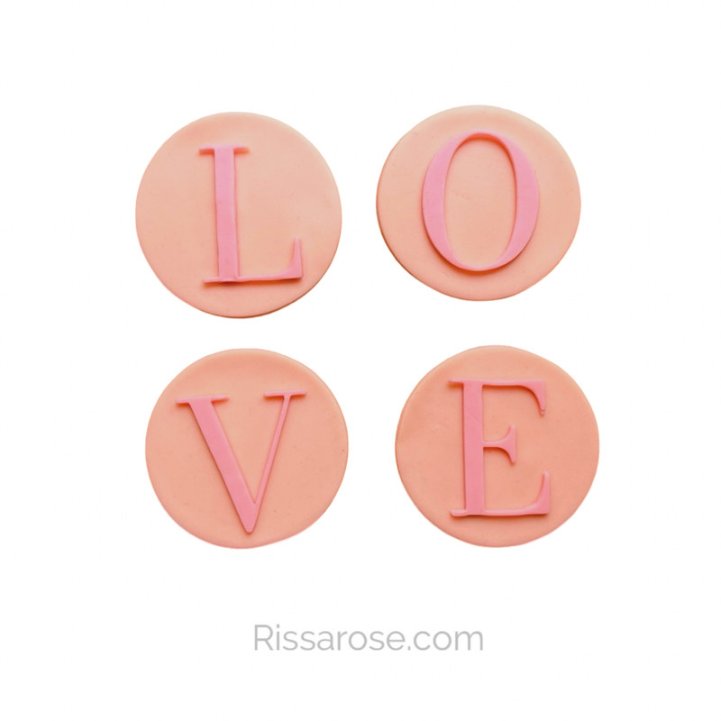 Mini Captial Alphabet Cookie Debosser Cupcake Raised up letter Birthday Easter