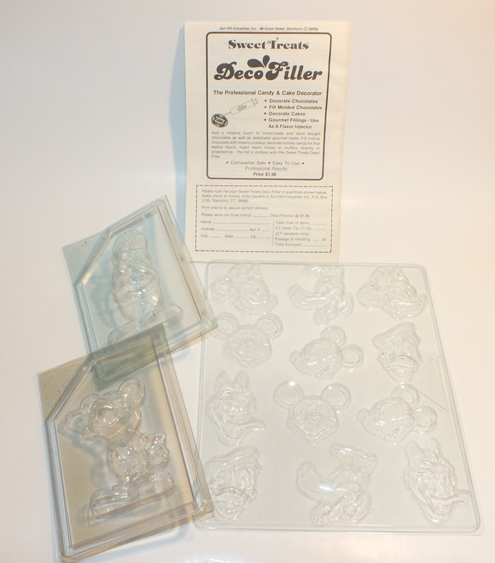 Vintage Disney Sweet Treats Candy 1982 Chocolate Plastic Molds With Instructions