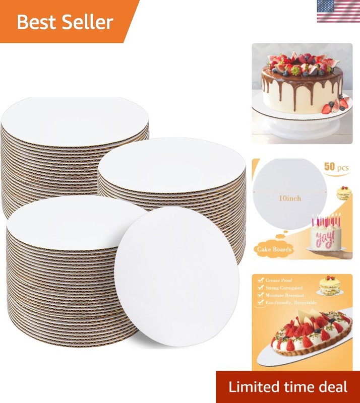 Cake Boards 50 PCS 10 Inch Round Disposable Food Grade Cardboard Cake Circles