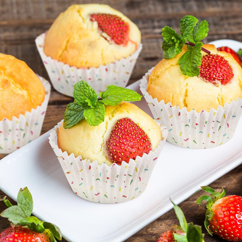 Candy White Cupcake Liners - Standard Baking Cups Odorless Greaseproof Paper Mu gallery