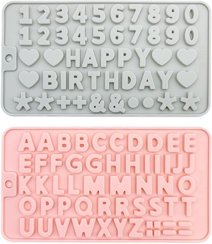 2PCS Reusable Silicone Letter & Number Molds | Non-Stick Baking Tools for Cho... gallery
