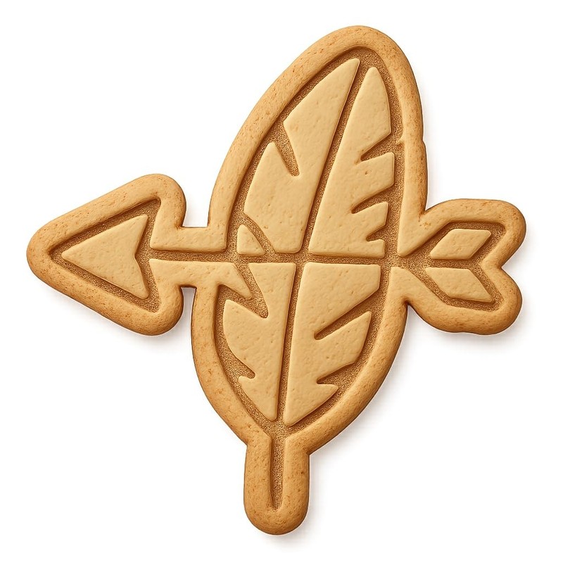 Arrow and Feather Pattern Cookie Cutter & Stamp, Fondant & Clay Cutter – 3.9×4″