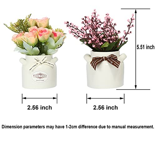 6Pcs Artificial Flowers with Ceramic 6pcs Artificial Potted Flower-ceramic Pot gallery