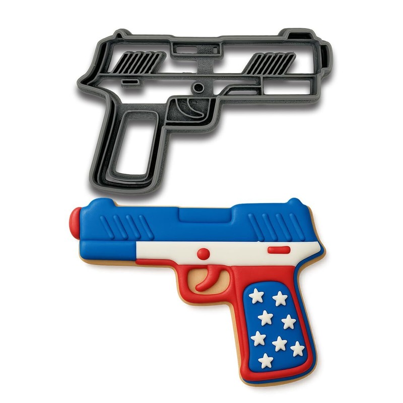 Hand Gun Cookie Cutter Mold (4.75×3″)