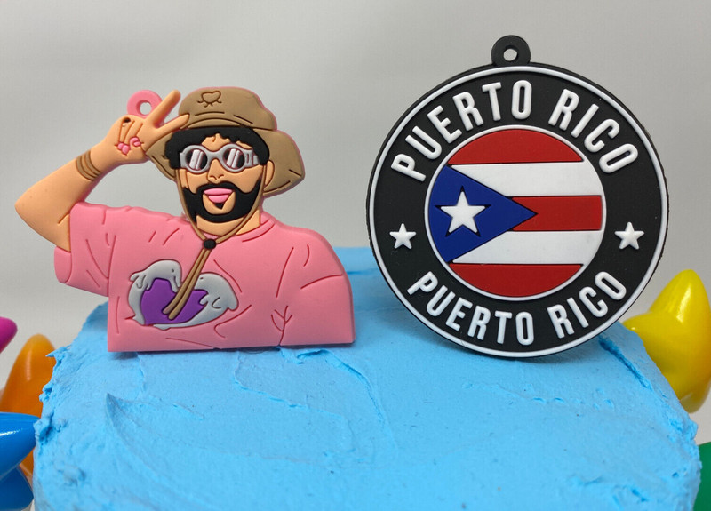 Bad Bunny Puerto Rico Birthday Cake Topper ~ BRAND NEW ~ 2+ Inches Tall gallery
