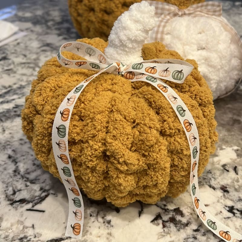 Handcrafted Chunky Knit Pumpkin Decor Farmhouse Fall Autumn Halloween