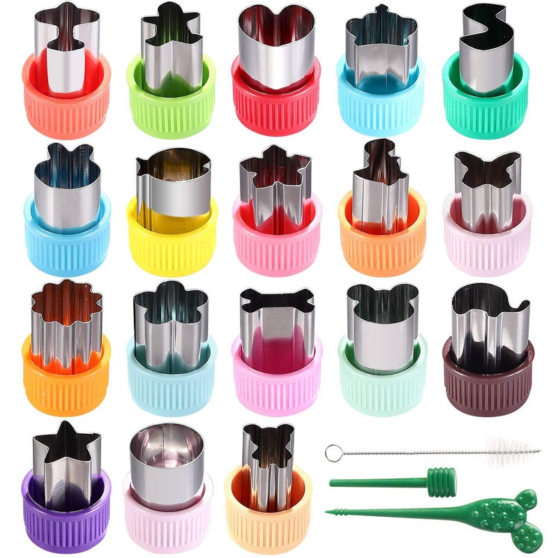18 Pcs Vegetable Cutter Shapes Mini Cookie Fruit Pie Stamps Mold for Baking gallery