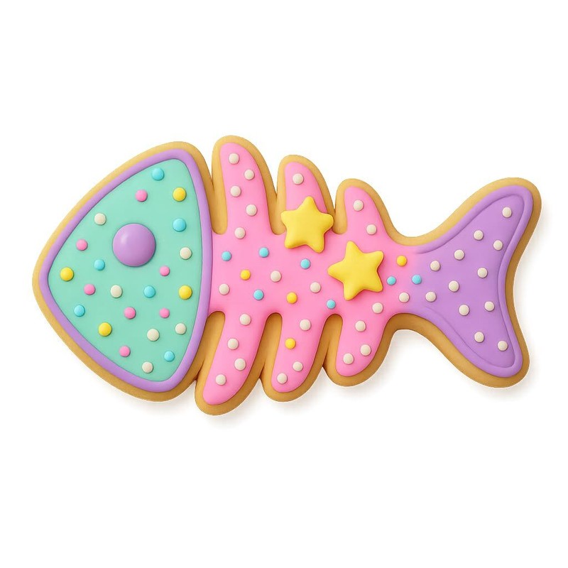 Fish Bone Cookie Cutter - 4x1.9 Inches, Fun and Unique Baking Tool gallery