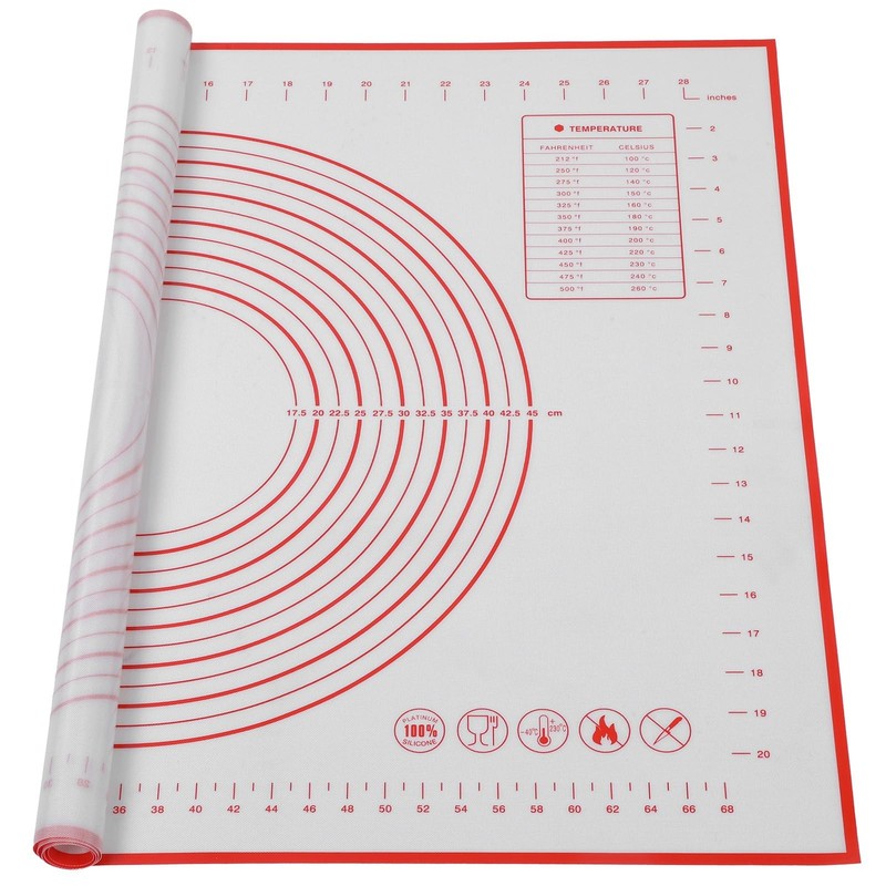Large Silicone Baking Mat 32 x 24″ Red Pastry 32″L x 24″W,