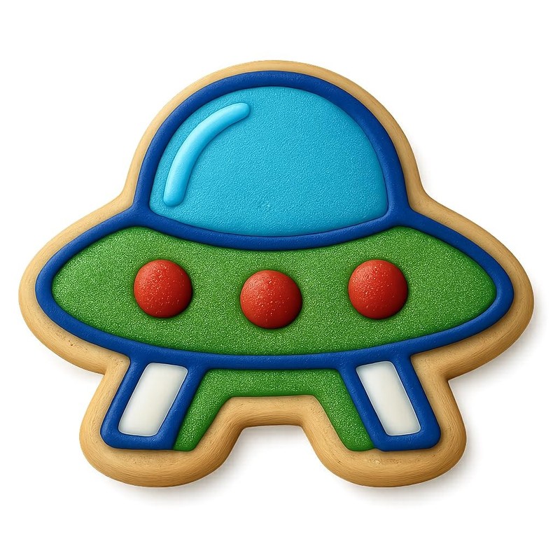 Cartoon Spaceship Cookie Cutter & Stamp - 4x3.5 gallery