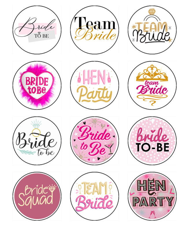 Hens Night Edible Cupcake Toppers – Icing – Bride To Be Party Decorations