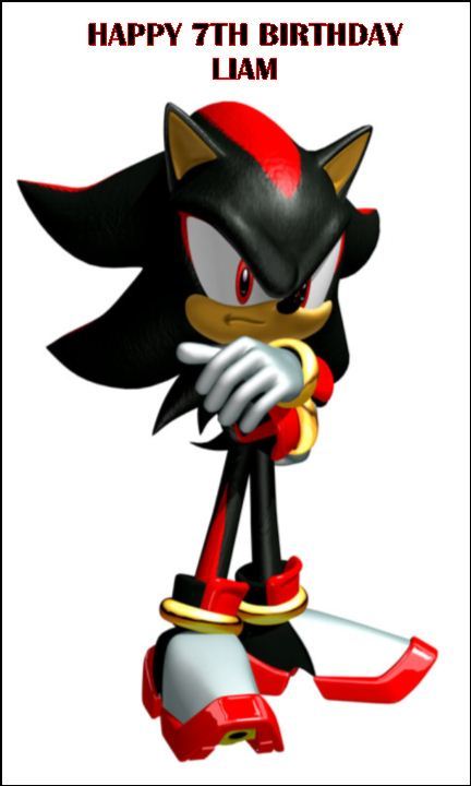 A5 SHADOW HEDGEHOG EDIBLE ICING BIRTHDAY CAKE TOPPER