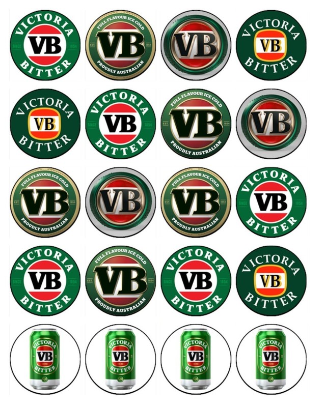 Beer Theme Cake & Cupcake Toppers Edible Wafer – VB Beer Birthday Decorations gallery