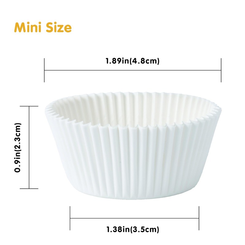 White Mini Muffin Liners Greaseproof Paper Baking Cups, for Christmas gallery