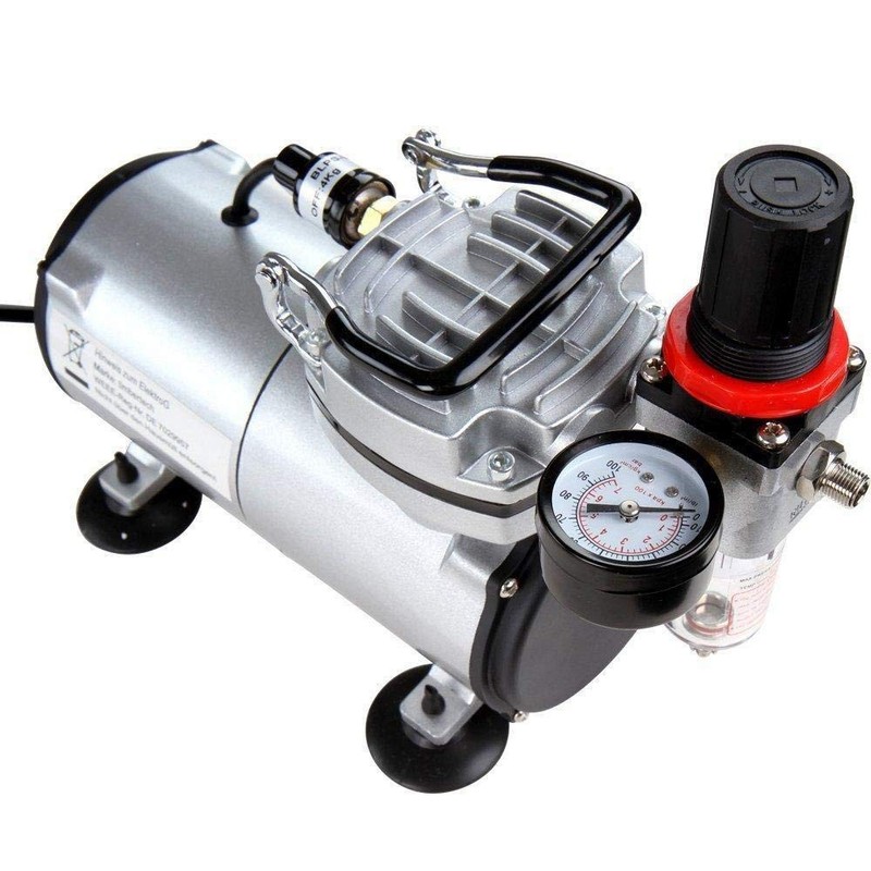 TIMBERTECH Airbrush Kit with Compressor, Multi-purpose 37.5*22*27ines, Silver gallery