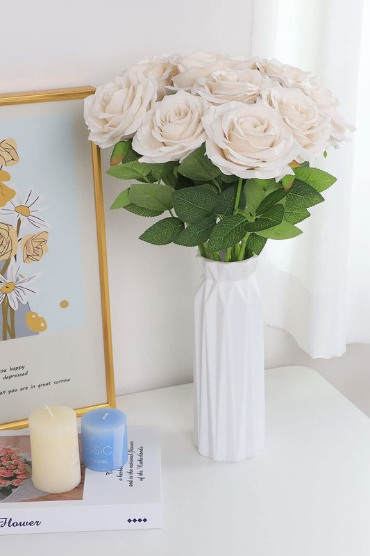 Lvefit Artificial Rose Flower Nude Flowers Nude Roses Silk Flowers 12 Pcs Long gallery