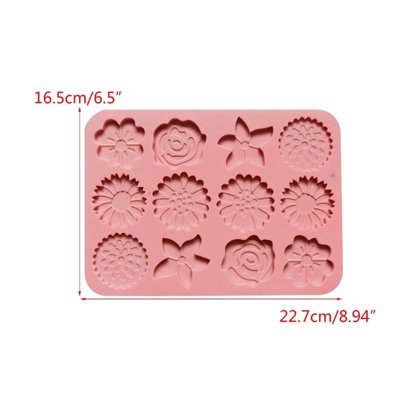 12-Hole Flower-Shaped Silicone Mold Chocolate Cookie Moulds Kitchen Baking Tools gallery