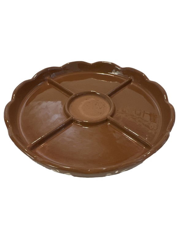 Vintage Ceramic Cake or Cheese Cover & Platter, houses/country/farms/Sheep/Fall gallery