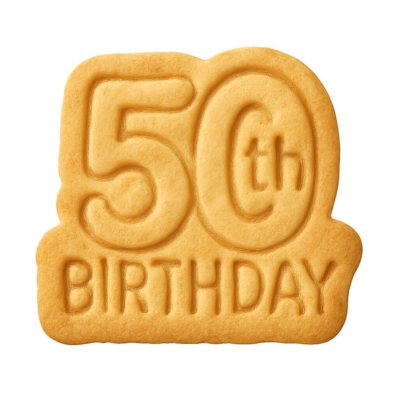 Bold 50th Birthday Cookie Cutter & Stamp, Fondant & Clay – 4×3.4