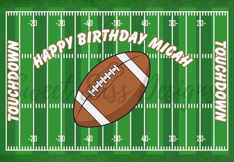 Custom Football Field Edible Cake Image – Personalized Birthday Icing Sheet