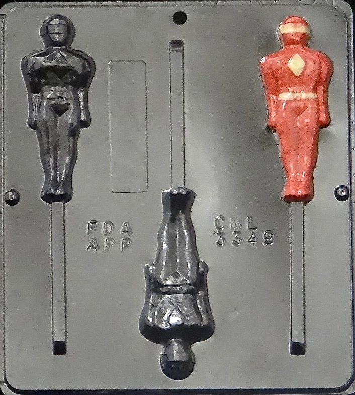 Power Man Lollipop Chocolate Candy Mold 3349 NEW