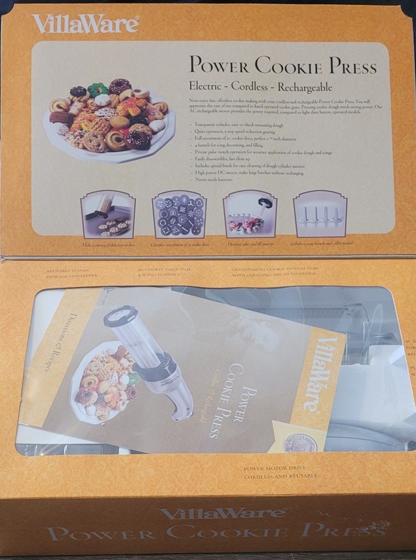 VillaWare Cookie Press Cordless Rechargeable 20 Cookie Discs gallery