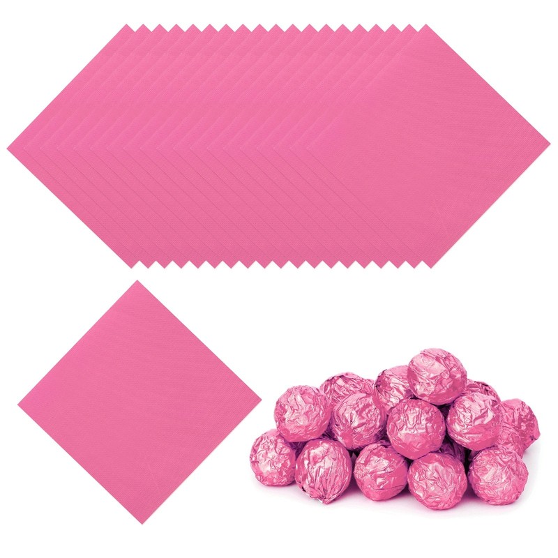 Foil Candy Wrappers 3×3 Inch 100Pcs, Pink Fine Grid Paper for DIY Chocolate