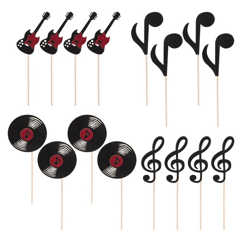 24 Pcs Music Note Cupcake Toppers Birthday Baby Shower Decoration