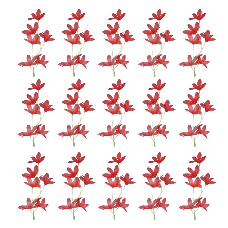 15Pcs Orchids Fake Flowers Artificial Flower Hairpin Wedding Decor Red