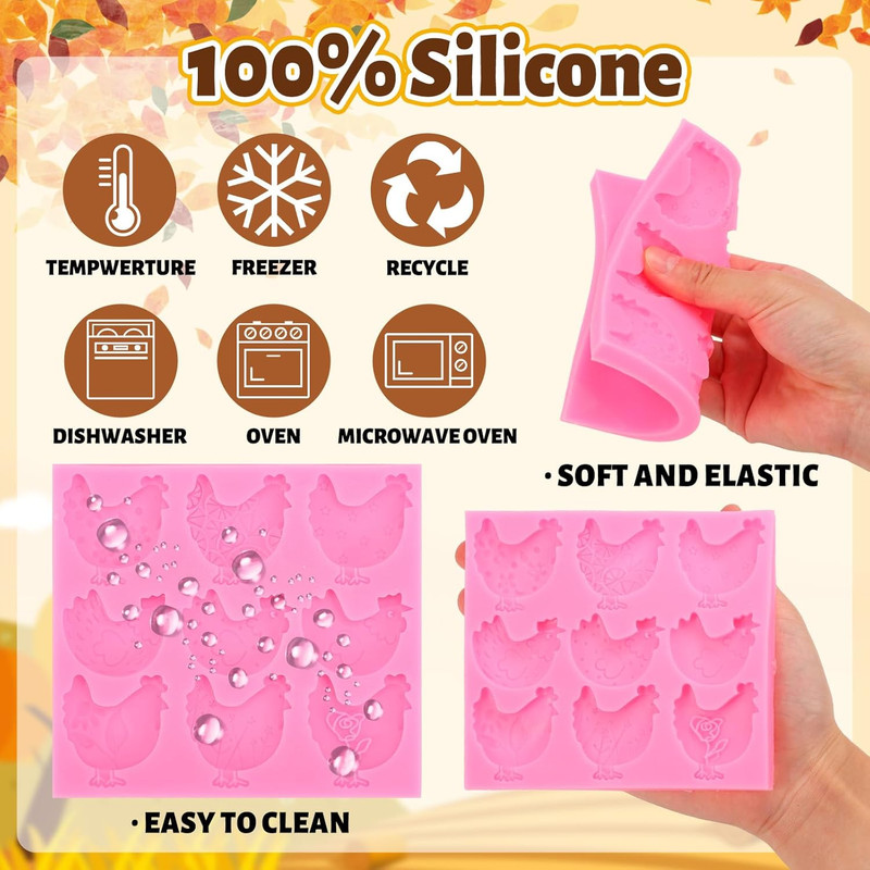 Chicken Fondant Molds Farmhouse Animal Silicone Baking Mould for Handmade DIY Ca gallery