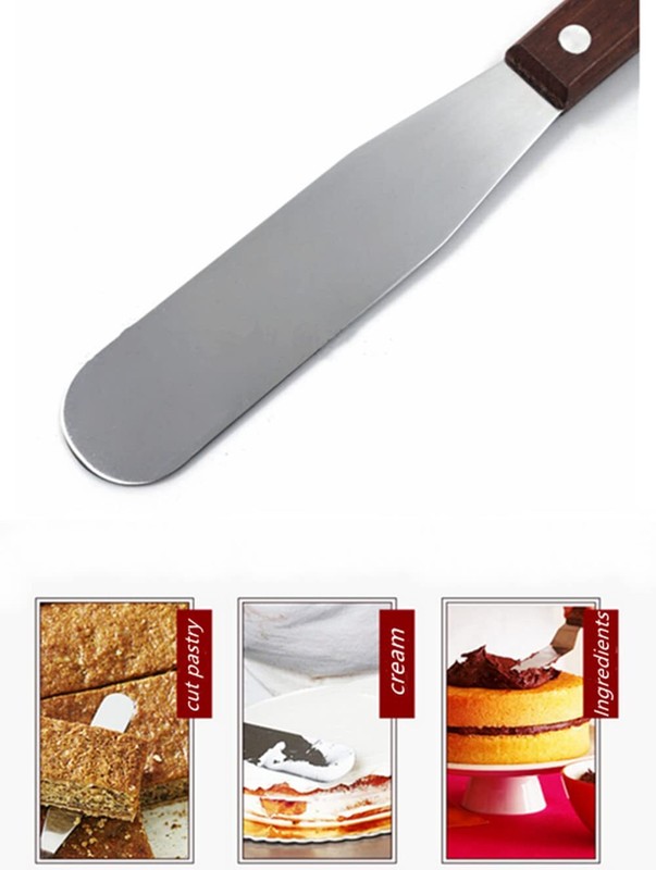 2-Pack 6" Stainless Steel Cake Spatula with Wooden Handle for Spreading gallery